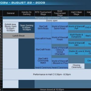 Blizzcon 2009 - Schedule - Saturday