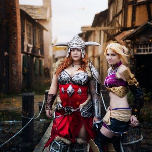 Female Barbarian and Enchantress