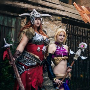 Female Barbarian and Enchantress