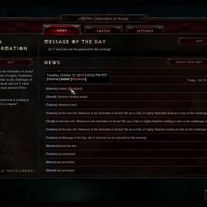 Clan News Interface