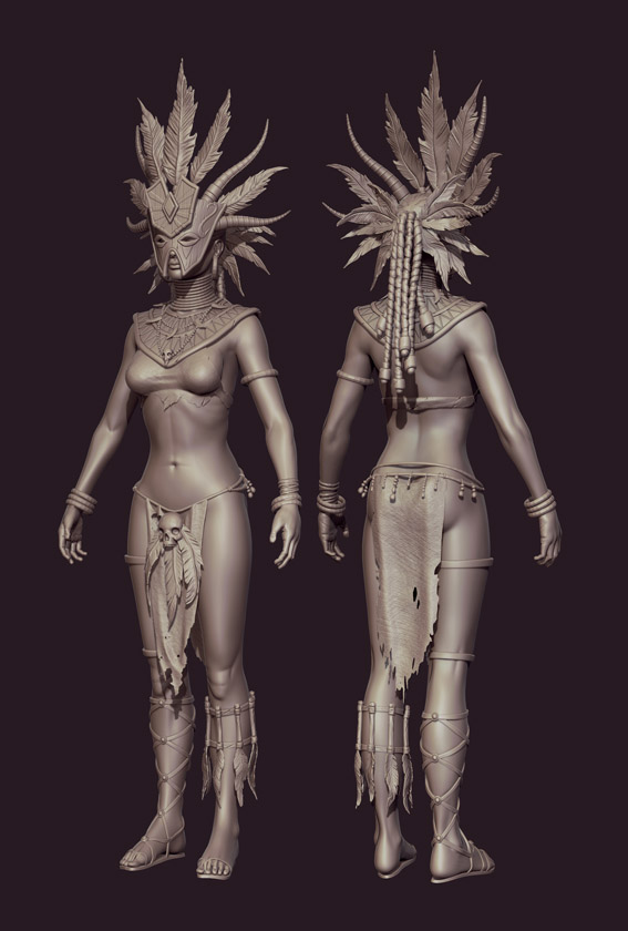 3D Witch Doctor Model