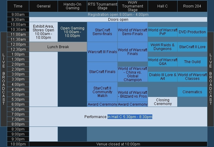 Blizzcon 2008 Schedule - Saturday