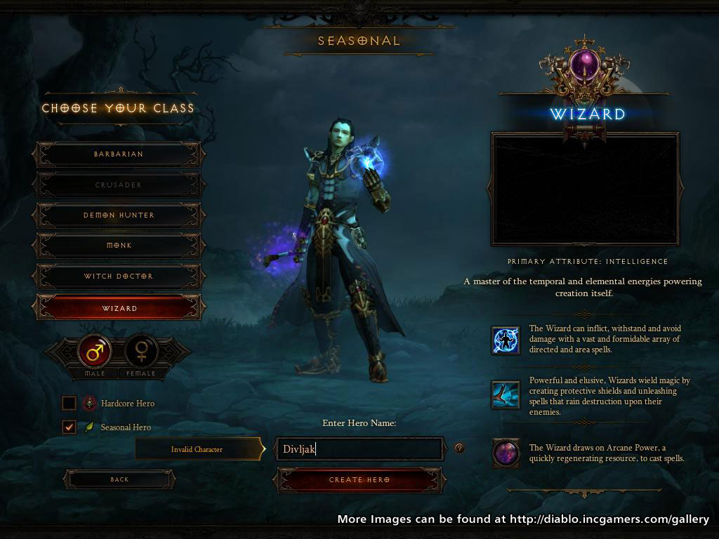 Character Selection Screen - Reaper of Souls