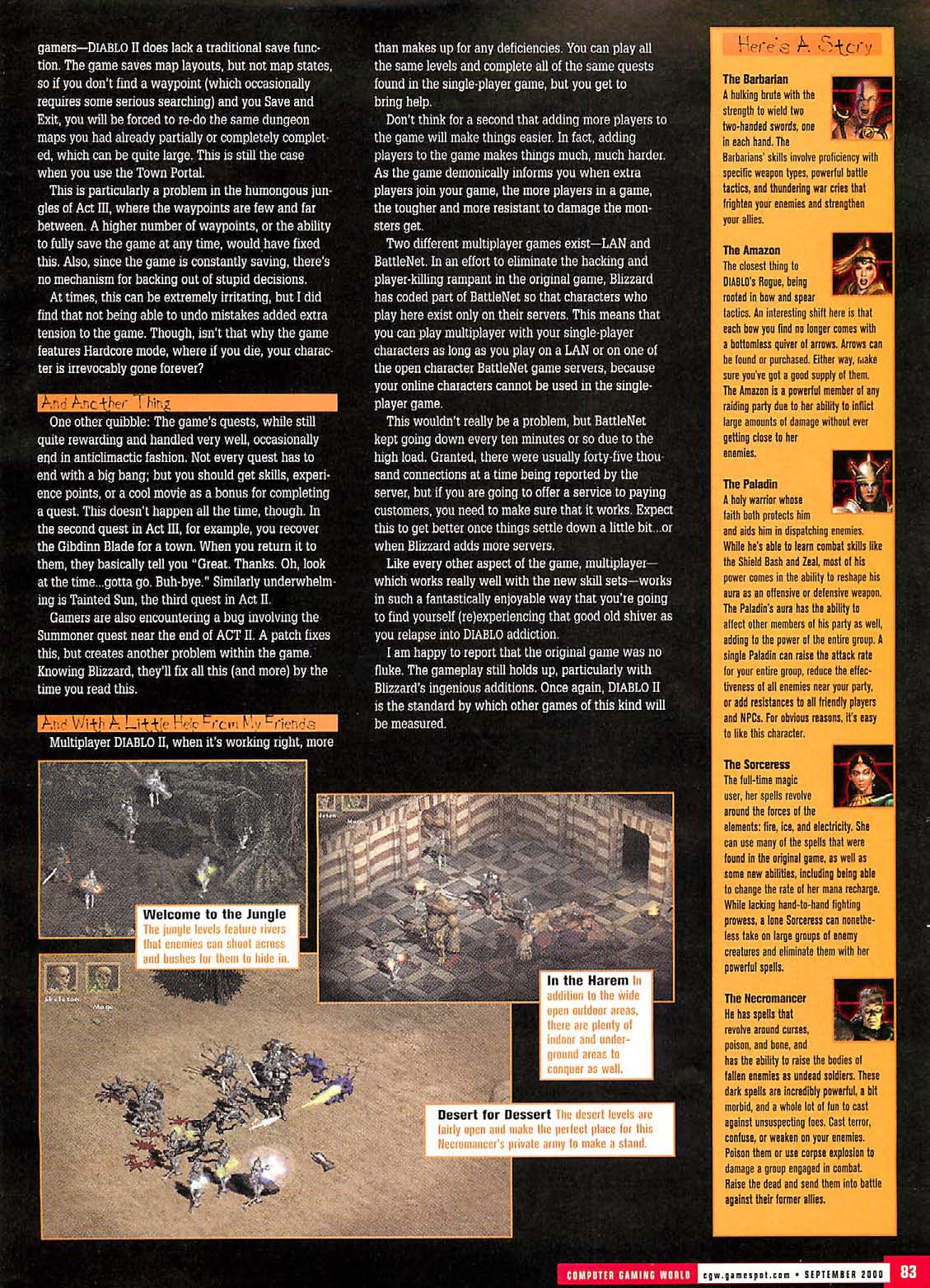 Computer Gaming World Diablo 2 review