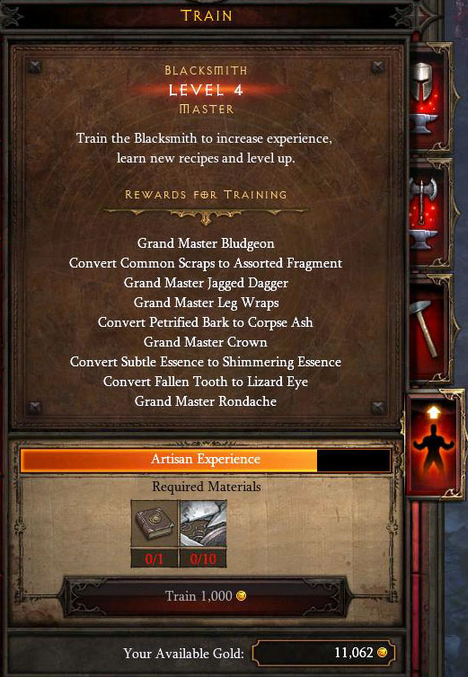 New Blacksmith Recipes