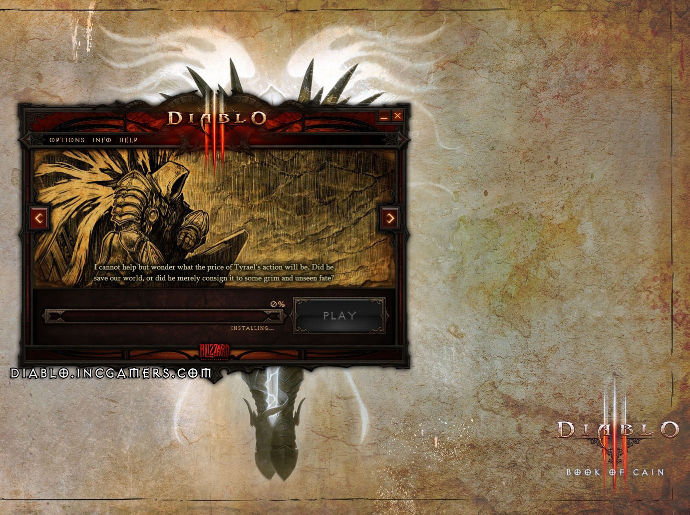 The Diablo 3 Retail Version Installer Screens