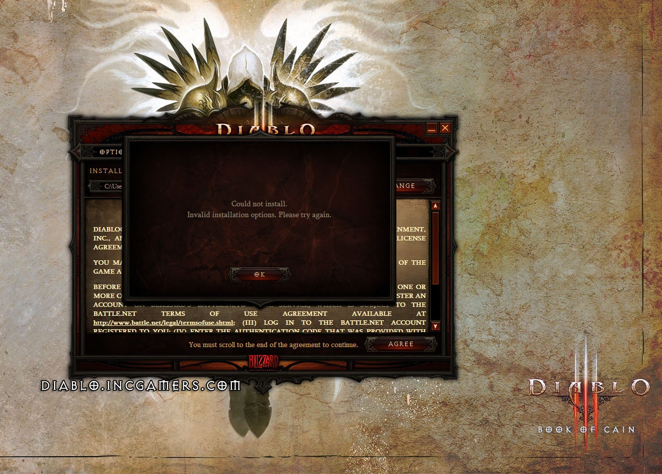 The Diablo 3 Retail Version Installer Screens