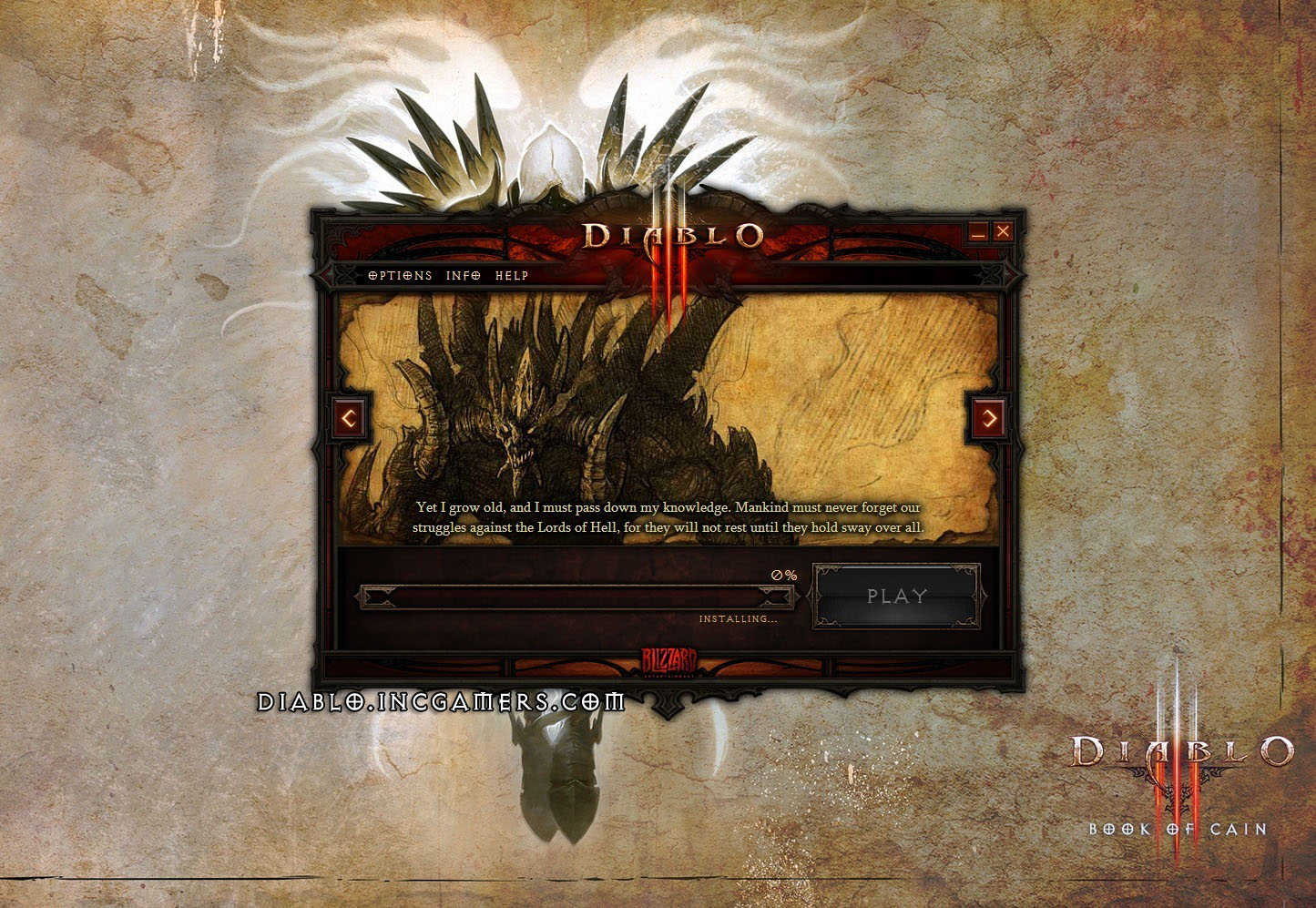 The Diablo 3 Retail Version Installer Screens