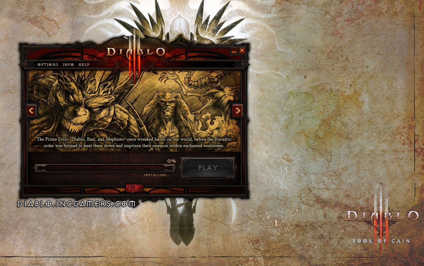 The Diablo 3 Retail Version Installer Screens