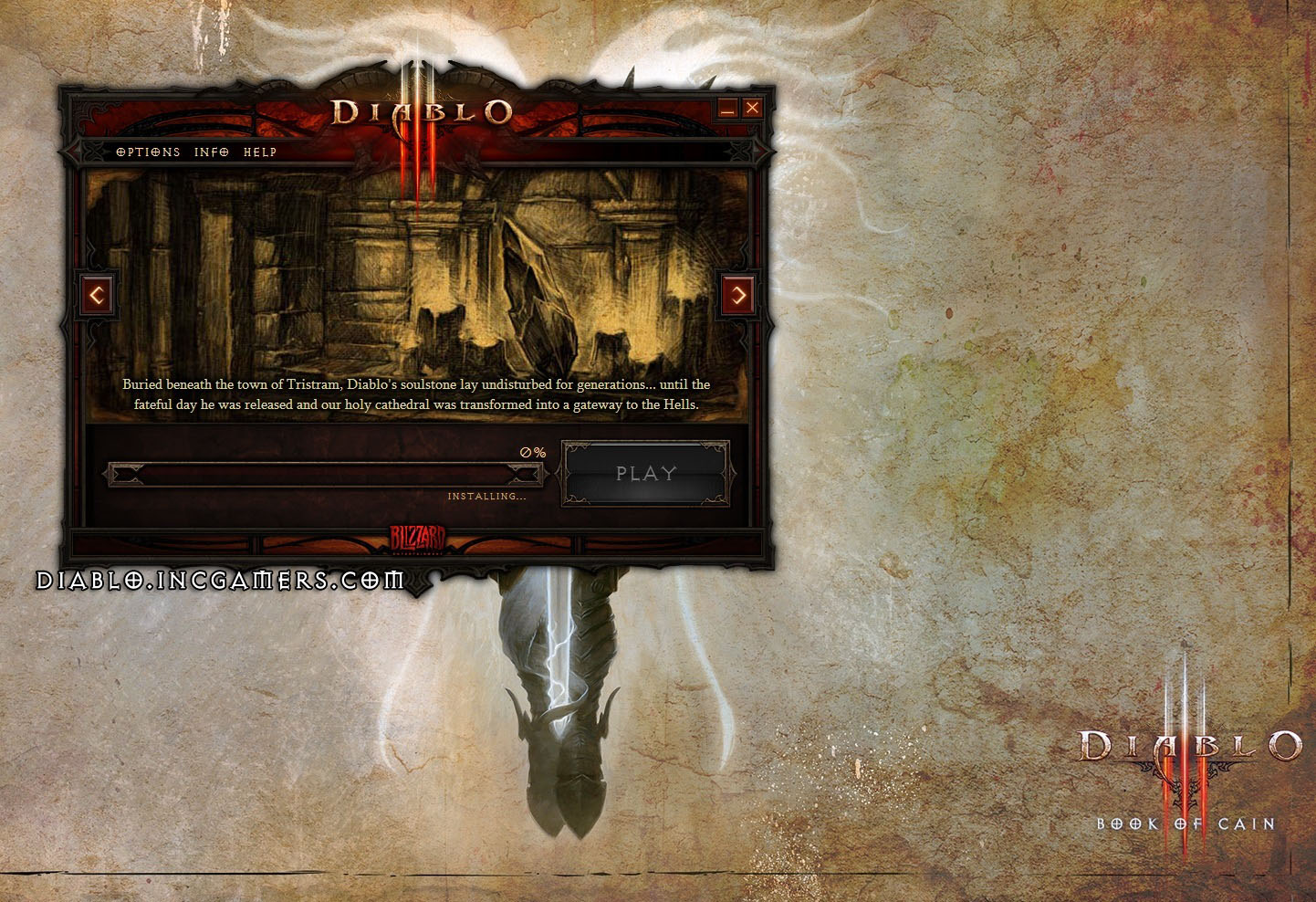 The Diablo 3 Retail Version Installer Screens