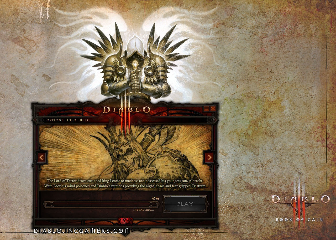 The Diablo 3 Retail Version Installer Screens